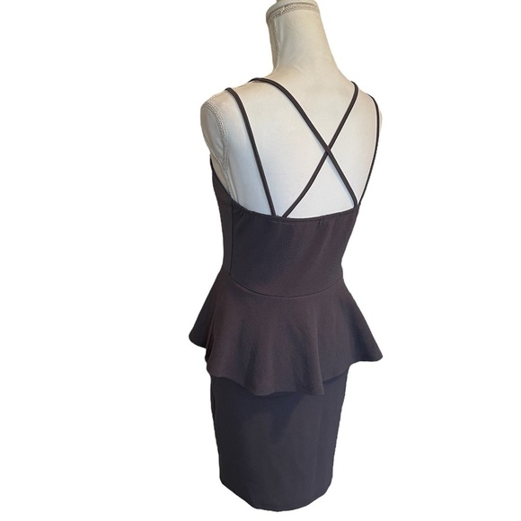 Charlotte Russe Dark Gray Chic Peplum Mini Above-Knee Dress Women’s Medium - Picture 9 of 14